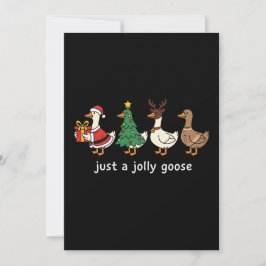Funny "Just a Jolly Goose" Cute Cartoon Christmas Feiertagskarte