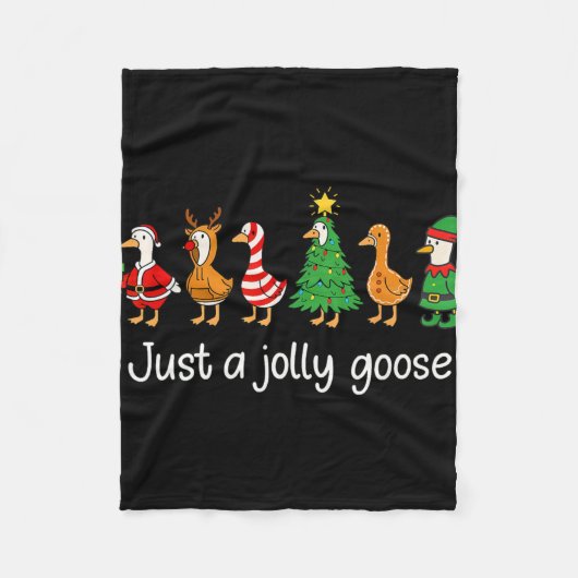 Funny Just A Jolly Goose Funny Christmas For Mens Fleecedecke (Vorderseite)
