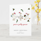Funny Just A Jolly Goose Silly Santa Christmas Karte (Gelbe Blume)