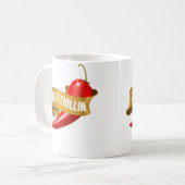 Funny Just Chillin Chili Pepper For Spicy Food Lov Kaffeetasse (Vorderseite Links)