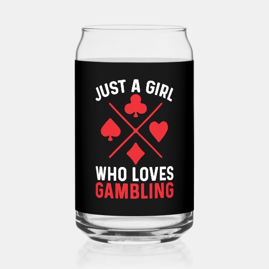 Funny just Girl Lieben spielen Casino Wortart Dosenglas (Vorderseite)