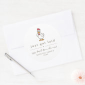 Funny Just Got Laid Farm Coop Egg Carton Label Runder Aufkleber (Umschlag)