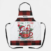 Funny Just having a Meltdown Snowman Christmas Schürze (Vorderseite)