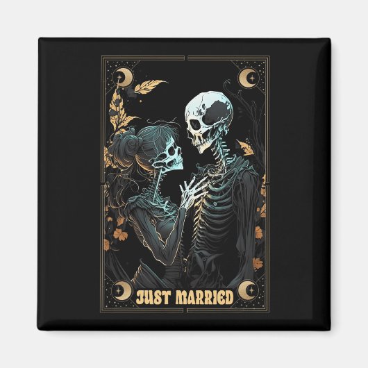 Funny Just Married Husband Ehefrau Skeleton Bachel Magnet (Vorne)