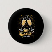 Funny Just Married Newlywed Honeymoon Couple 2026 Button (Vorderseite)