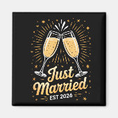 Funny Just Married Newlywed Honeymoon Couple 2026 Magnet (Vorne)