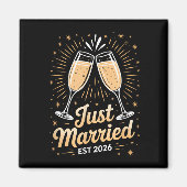 Funny Just Married Newlywed Honeymoon Couple 2026 Magnet (Vorne)