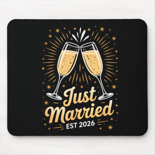 Funny Just Married Newlywed Honeymoon Couple 2026  Mousepad (Vorne)