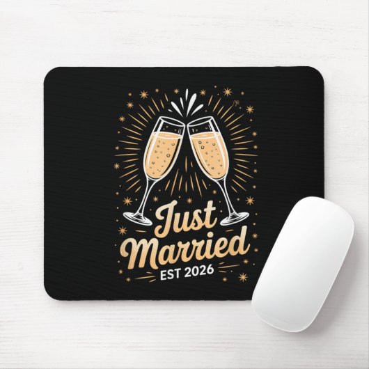 Funny Just Married Newlywed Honeymoon Couple 2026  Mousepad (Mit Mouse)