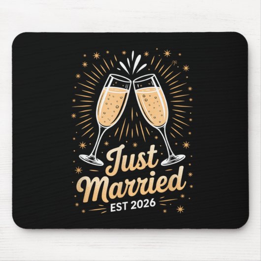 Funny Just Married Newlywed Honeymoon Couple 2026  Mousepad (Vorne)
