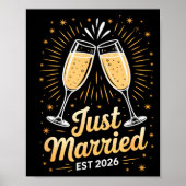 Funny Just Married Newlywed Honeymoon Couple 2026 Poster (Vorne)