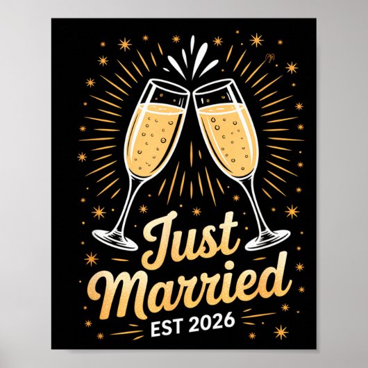 Funny Just Married Newlywed Honeymoon Couple 2026  Poster (Vorne)
