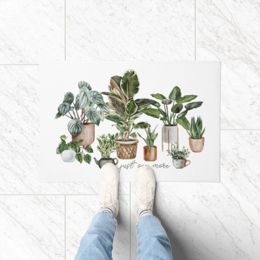 Funny "Just one more Pflanze" Botanischer Aquarell Fußmatte (Indoor)