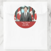 Funny Justin Trudeau Custom Message Canada Runder Aufkleber (Tasche)