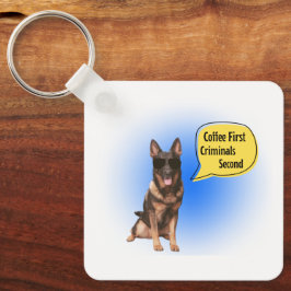Funny k9 Schlüsselanhänger Kaffee und Kriminelle