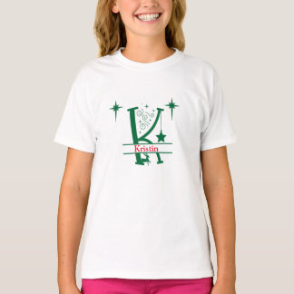 Funny K Christmas Alphabet anpassen T-Shirt