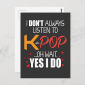 Funny K-Pop Geschenk Idee Koreanische Musik Lover Postkarte (Vorne/Hinten)