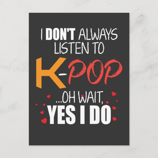 Funny K-Pop Geschenk Idee Koreanische Musik Lover Postkarte (Vorderseite)
