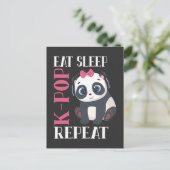 Funny K-Pop Panda Girl Korean Music Lover Postkarte (Stehend Vorderseite)