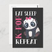 Funny K-Pop Panda Girl Korean Music Lover Postkarte (Vorne/Hinten)