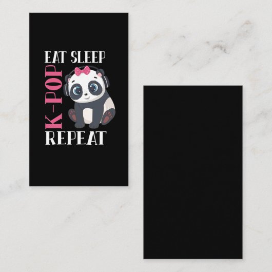 Funny K-Pop Panda Girl Korean Music Lover Visitenkarte (Vorne/Hinten)