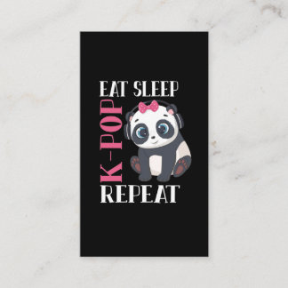 Funny K-Pop Panda Girl Korean Music Lover Visitenkarte