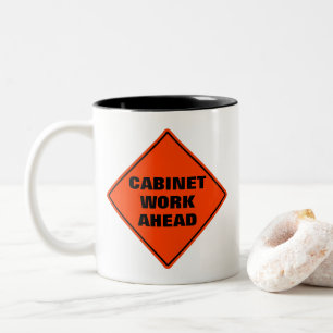 Funny Kabinett vorausschauend Vorsicht Orange Road Zweifarbige Tasse