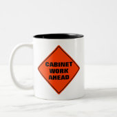 Funny Kabinett vorausschauend Vorsicht Orange Road Zweifarbige Tasse (Links)