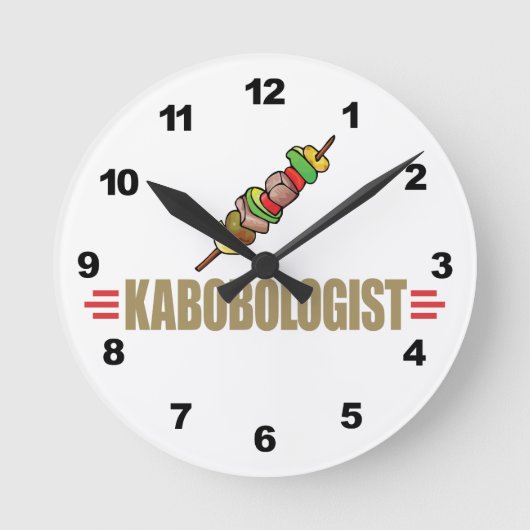 Funny Kabob Runde Wanduhr (Vorderseite)