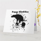 Funny Kacke Geburtstagshund Karte (Gelbe Blume)