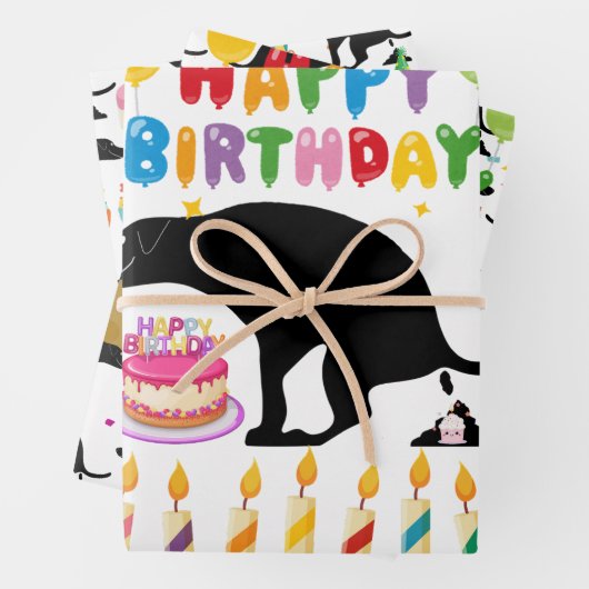 Funny Kackend Hund Geburtstag Geschenkpapier Set (Beispiel)