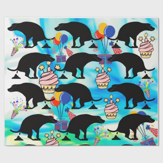 Funny Kackend Hund Geburtstagsparty Geschenkpapier (Flach)