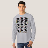 Funny Kackend Hund Weihnachtsmuster T-Shirt (Vorne ganz)