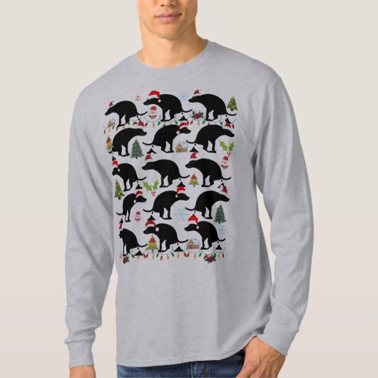 Funny Kackend Hund Weihnachtsmuster T-Shirt (Vorderseite)