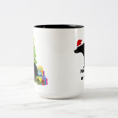 Funny Kackend Hund Zweifarbige Tasse (Mittel)