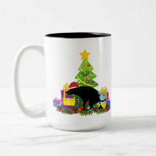 Funny Kackend Hund Zweifarbige Tasse