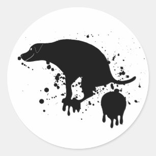 Funny Kackend Hundegag Runder Aufkleber