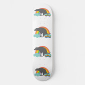 Funny kackend Regenbogen Dog Skateboard (Vorderseite)