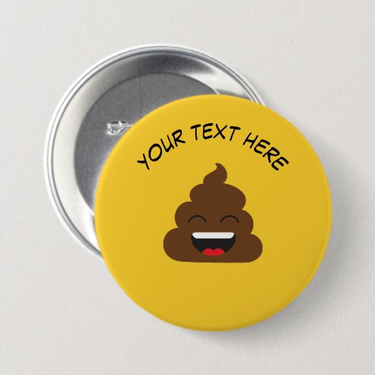 Funny Kackte Emoji mit Custom Message Button (Vorne & Hinten)