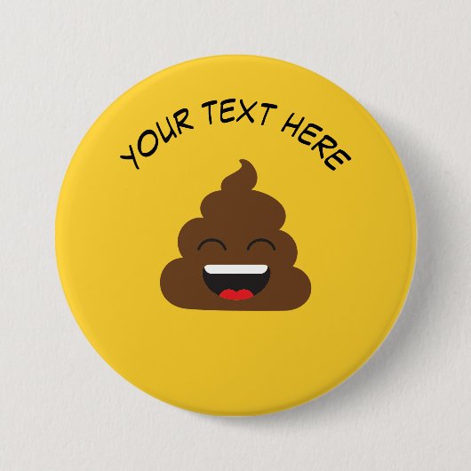 Funny Kackte Emoji mit Custom Message Button (Vorderseite)