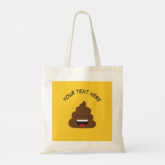 Funny Kackte Emoji mit Custom Message Tragetasche (Rückseite)