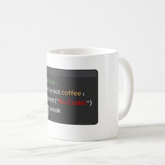 Funny Kaffee Coding Witz schwarz minimalistisch De Kaffeetasse (VorderseiteRechts)