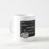 Funny Kaffee Coding Witz schwarz minimalistisch De Kaffeetasse (Vorderseite Links)