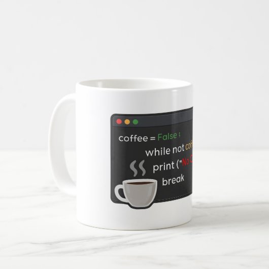 Funny Kaffee Coding Witz schwarz minimalistisch De Kaffeetasse (Vorderseite Links)