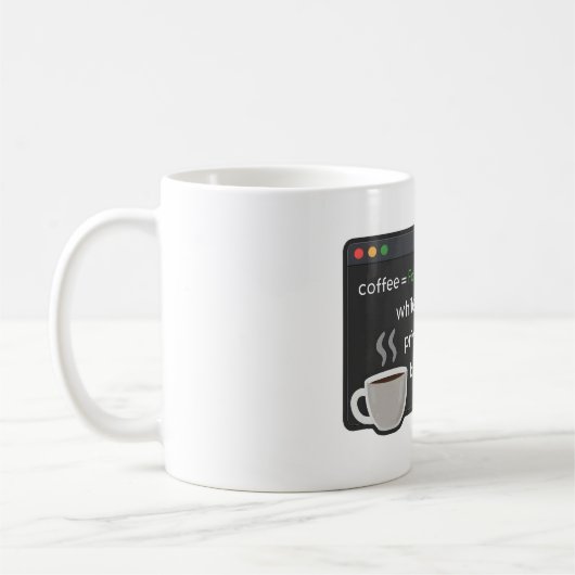 Funny Kaffee Coding Witz schwarz minimalistisch De Kaffeetasse (Links)