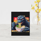 Funny Kaiju Eating Ramen Japanese Monster Lover Bi Karte (Gelbe Blume)