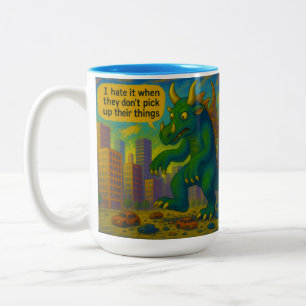 Funny Kaiju Monster Art auf Sachen Fantasy Zweifarbige Tasse