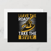 Funny Kajak Kajakfahrer verließ die Straße Postkarte (Vorne/Hinten)