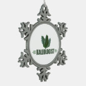 Funny Kale Lover Schneeflocken Zinn-Ornament (Links)