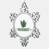 Funny Kale Lover Schneeflocken Zinn-Ornament (Rechts)